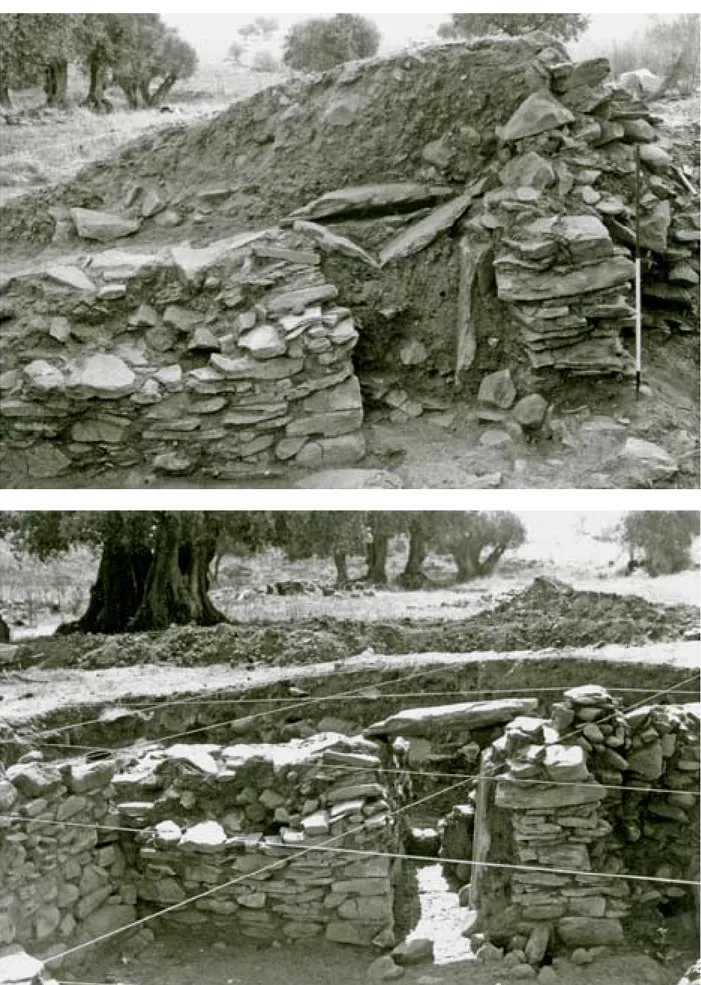Fig. 4. A evolução da escavação do acesso à Torre, vendo‑se na imagem de cima o acesso ainda parcialmente coberto pelos sedimentos