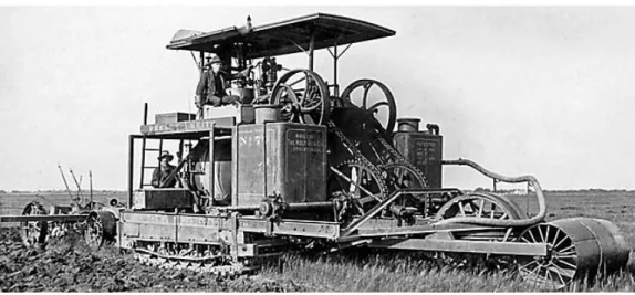 Figura 14 – Primeiro protótipo de trator de esteiras movido a vapor. 