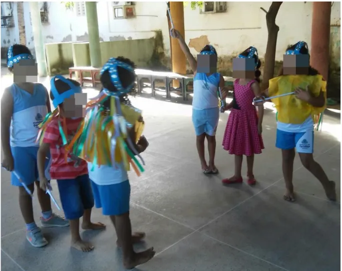 Figura 07 – Crianças montando o final da coreografia. 