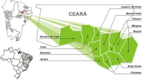 FIGURA  07  -  Influência  da  Região  Metropolitana  do  Cariri  (RMC).  Fonte: 