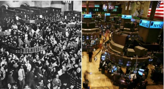 Figure 1.1: Photography of the New York Stock Exchange in 1959 (left) and 2005 (right).