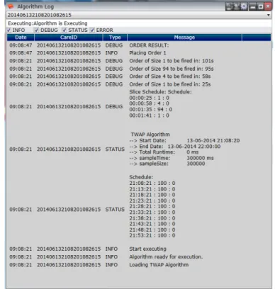 Figure 4.3: Screenshot displaying the Algorithm Log system.