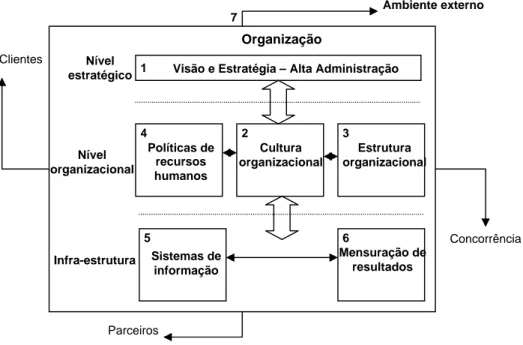 Figura 9 - Modelo de organização do conhecimento (Adaptada de Terra, 2000). 