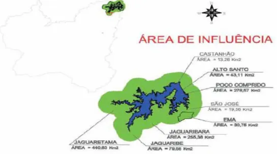 Figura 3.5 - Parcela de distritos na área de influência do açude Castanhão 