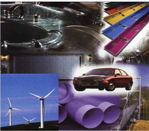 Figura 2.2. Exemplos de aplicação dos materiais compósitos.   Fonte: Reinforced Plastics, 2001 
