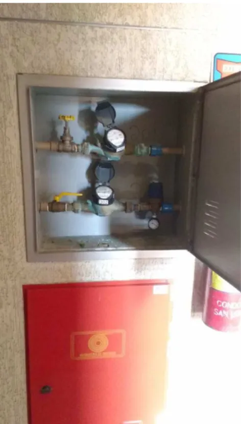 Figura 12 - Vista da instalação do hidrômetro individualizado do Condomínio C 