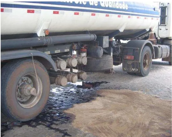 Figura 1  – Derramamento no recebimento de combustível na área de tancagem. 