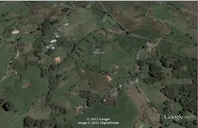 Figura  5.  Propriedade  Renaser,  municipio  do  Carmen  de  Viboral  –  Antioquia  (Fonte:  Google  earth)
