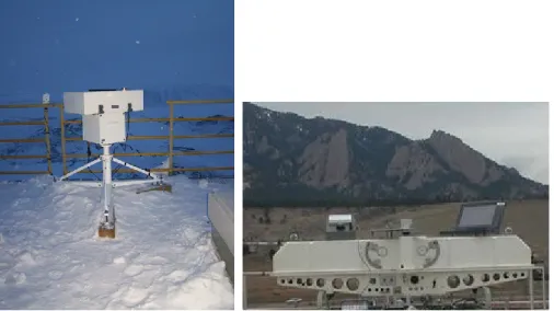 Figura 3.4- Espectrómetros para monitorização do ozono estratosférico: Brewer (à esquerda) e Dobson  (à direita)