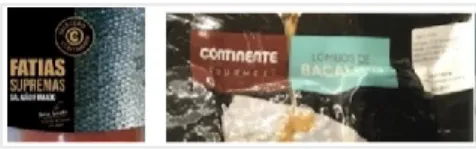 Figure 2. Two products from the brand Continente            Figure 3. Two products from the Sub-Brand  Continente Gourmet 