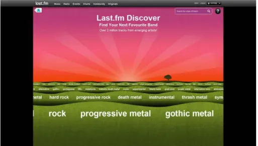 Figure 2.8: Last.fm Discover Main View