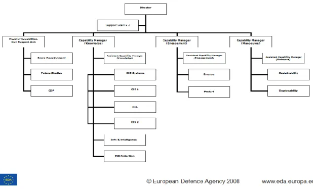 Figura 10: Organigrama representativo sector do planeamento de Capacidades da AED 