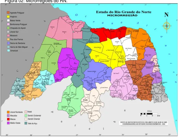 Figura 02: Microrregiões do RN. 