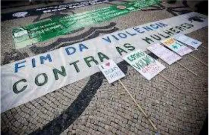 Figura 6  – Faixa da marcha dos grupos ativistas feministas do Vale do São Francisco  Fonte: União Brasileira de Mulheres/Representação de Petrolina/PE, 8 mar