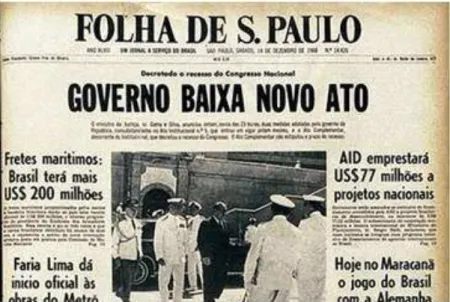 Figura 03 - Foto de jornal no período da ditadura, com referência a censura.  