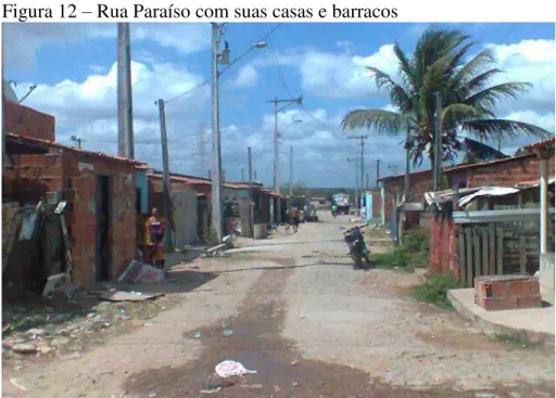 Figura 12 – Rua Paraíso com suas casas e barracos 