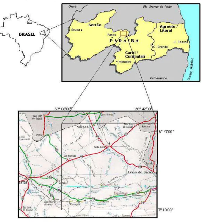 Figura 15  – Mapa de Localização da Região de Junco do Seridó e Várzea/ PB 