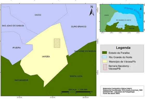 Figura 20  – Mapa de localização da empresa Serraria Pedra Itacolomy Ltda. 