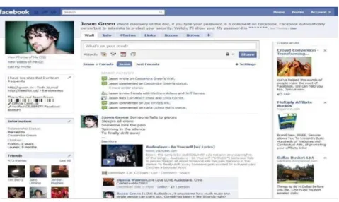 Figura 1 - Uma das primeiras interfaces do Facebook 66