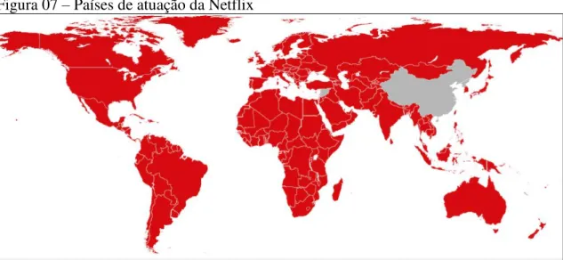 Figura 07  –  Países de atuação da Netflix 
