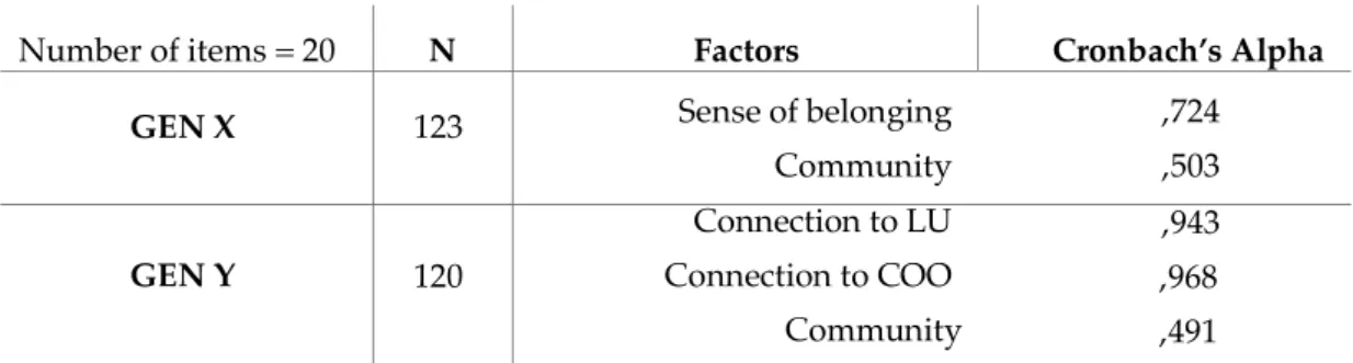 TABLE 8: Reliability statistics Biculturalism, SPSS output. 