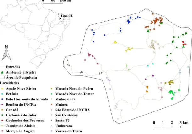 Figura 4 - Área de estudo para pesquisa triatomínica no município de Tauá (CE)  