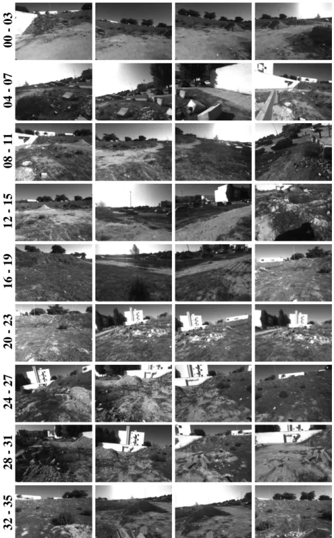 Figure 2.18: Stereo data set (left images only) obtained with a 9 cm baseline configuration.