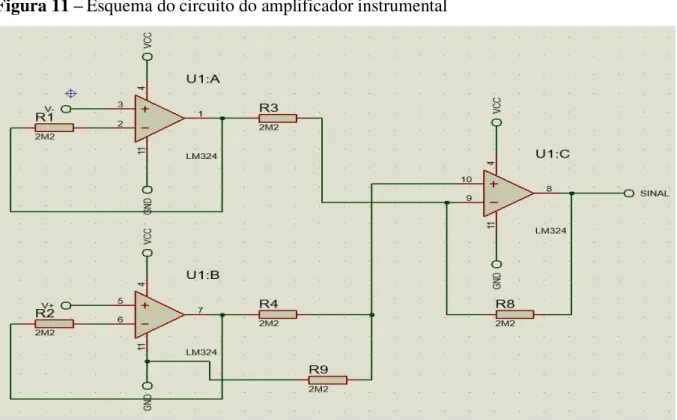 Figura 11  – Esquema do circuito do amplificador instrumental