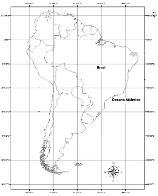 Figura  1.  Mapa  do  Brasil  evidenciando  os  pontos  de  coleta  no  litoral  do  Rio  Grande do Norte e a Bahia