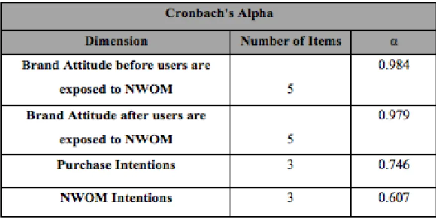 Table 12: Cronbach’s Alphas  4.2.2. Validity 