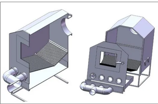 Figura 2 - Desenho esquemático da fornalha que constitui a caldeira híbrida 