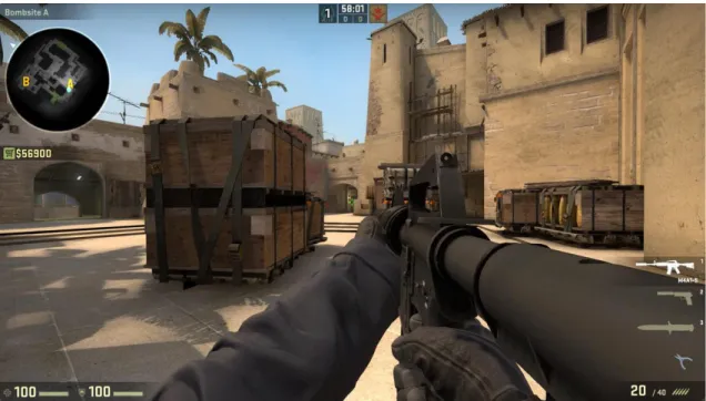 Figure 4 – Game with a complex 3D environment: Counter--Strike: Global Offensive 1   