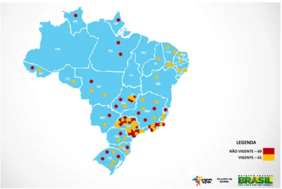 Figura I – Mapa da quantidade e localização dos pontões de cultura 