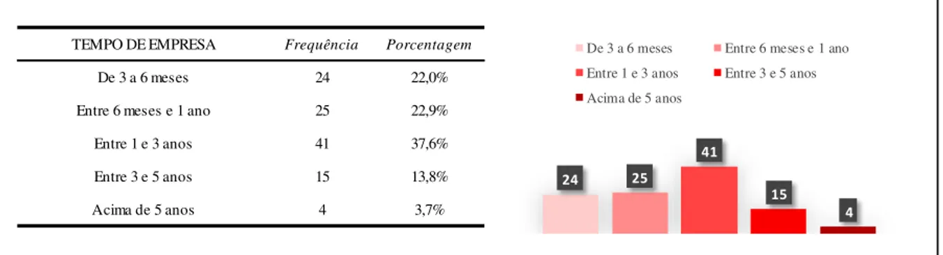 Figura 06 – Tempo de Empresa dos Respondentes 