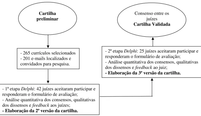 Figura 7 - Fluxograma do processo de validação da cartilha educativa. Fortaleza, 2018
