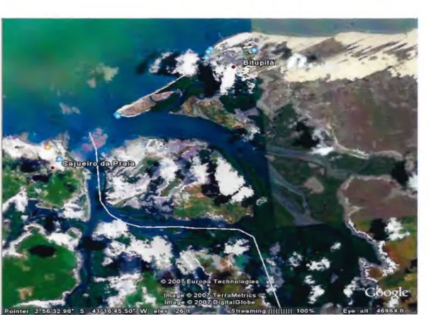 Figura 2 — Detalhe do distrito de Bitupitá (Fonte: Google Earth, 2007). 