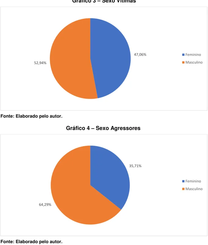 Gráfico 4  –  Sexo Agressores 