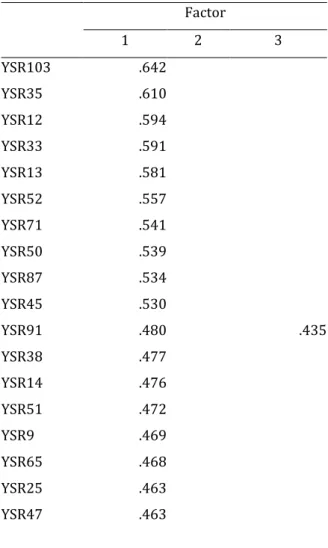 Table 1: Factor loadings for each item and each first-order factor. 