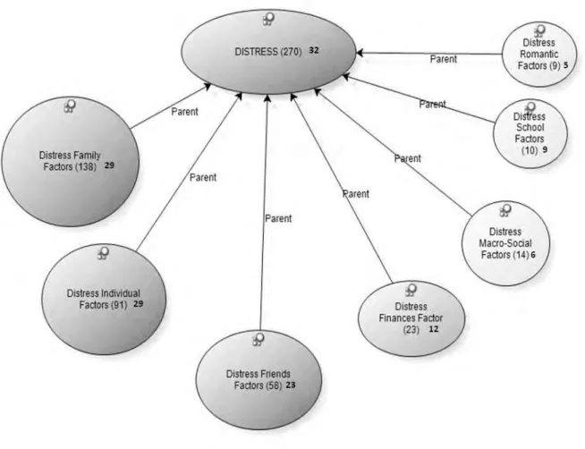 Figure 2: categories designed through distress factors emerged. 