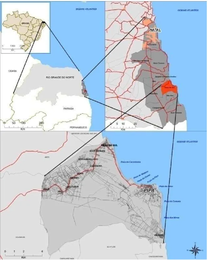 Figura 1 . Mapa do município de Tibau do Sul-RN (fonte: Loloum, 2011) 