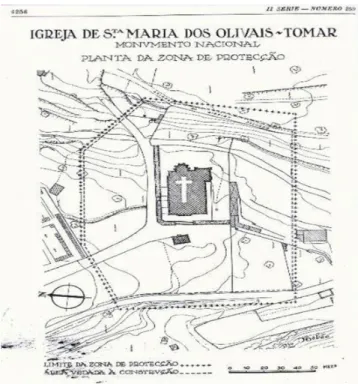 Figure 3. An official document showing the area under the church    of Santa Maria do Olival, DGMN Portaria publicada 259