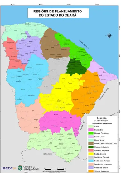 Figura 2: Regiões de planejamento do estado do Ceará 