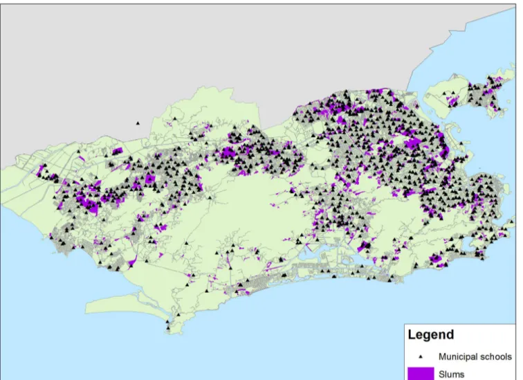 Figure 1. : Favela and School Distribution