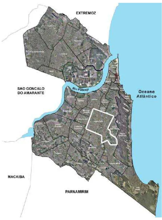 Figura 36. Localização do bairro Lagoa Nova no Mapa de Natal 