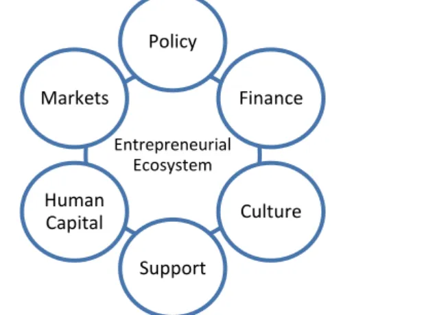 Figure 4 - Isenberg's Six Domains of an Entrepreneurship Ecosystem (Isenberg, 2011). 