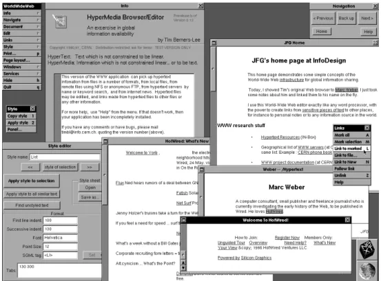 Figure 2.2: The WorldWideWeb browser (later renamed to Nexus to avoid confusion) was devel- devel-oped on a NeXT Computer [wor]