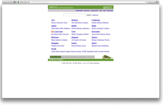 Figure 3.2: Open Directory Project Web Directory [Net12]