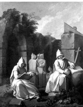 Figura 3  – Carthusian Monks in Meditation, Etienne Jeaurat (1699-1789).  Fonte: &lt;http://wikigallery.org&gt;