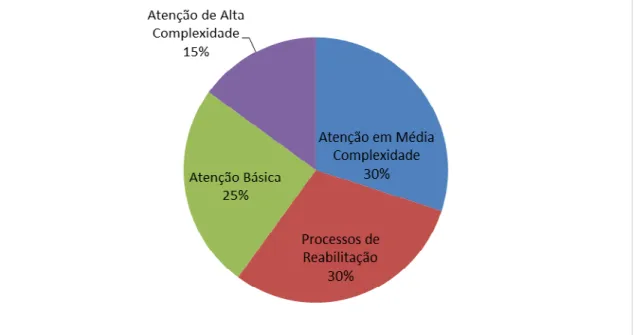 Gráfico  6.1:  Distribuição  da  carga  horária  de  acordo  com  as  áreas  de  formação  profissional  propostas  pelo curso de graduação em terapia ocupacional da UnB