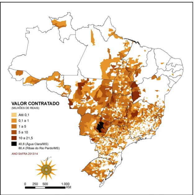 Figure 2.  Space distribution of disbursements for the ABC Program in the 2013/14 crop year (until April, 2014) 